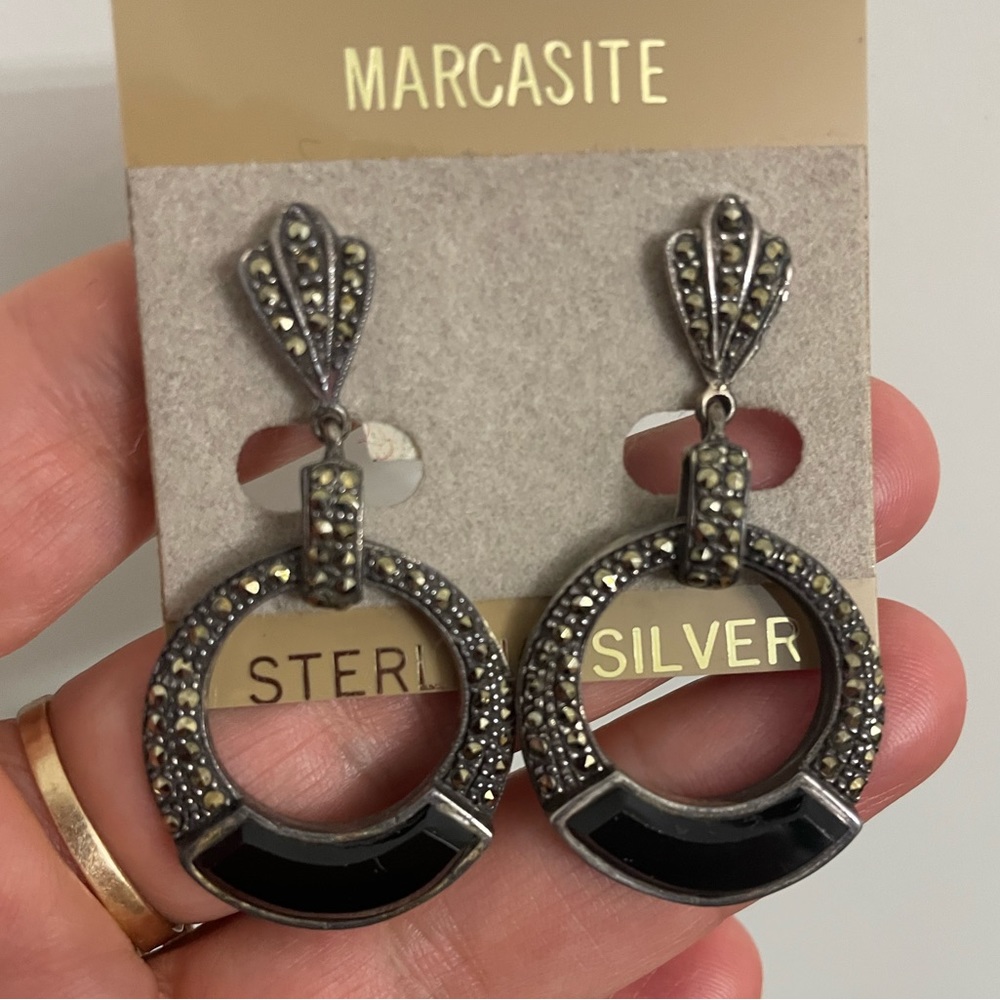 Vintage Sterling Silver Dangle Pierced Earrings